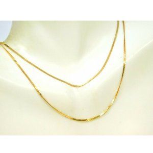 Damiani Solid 14k Yellow Gold Italy Elegant Shiny Flat Serpentine Chain 18"